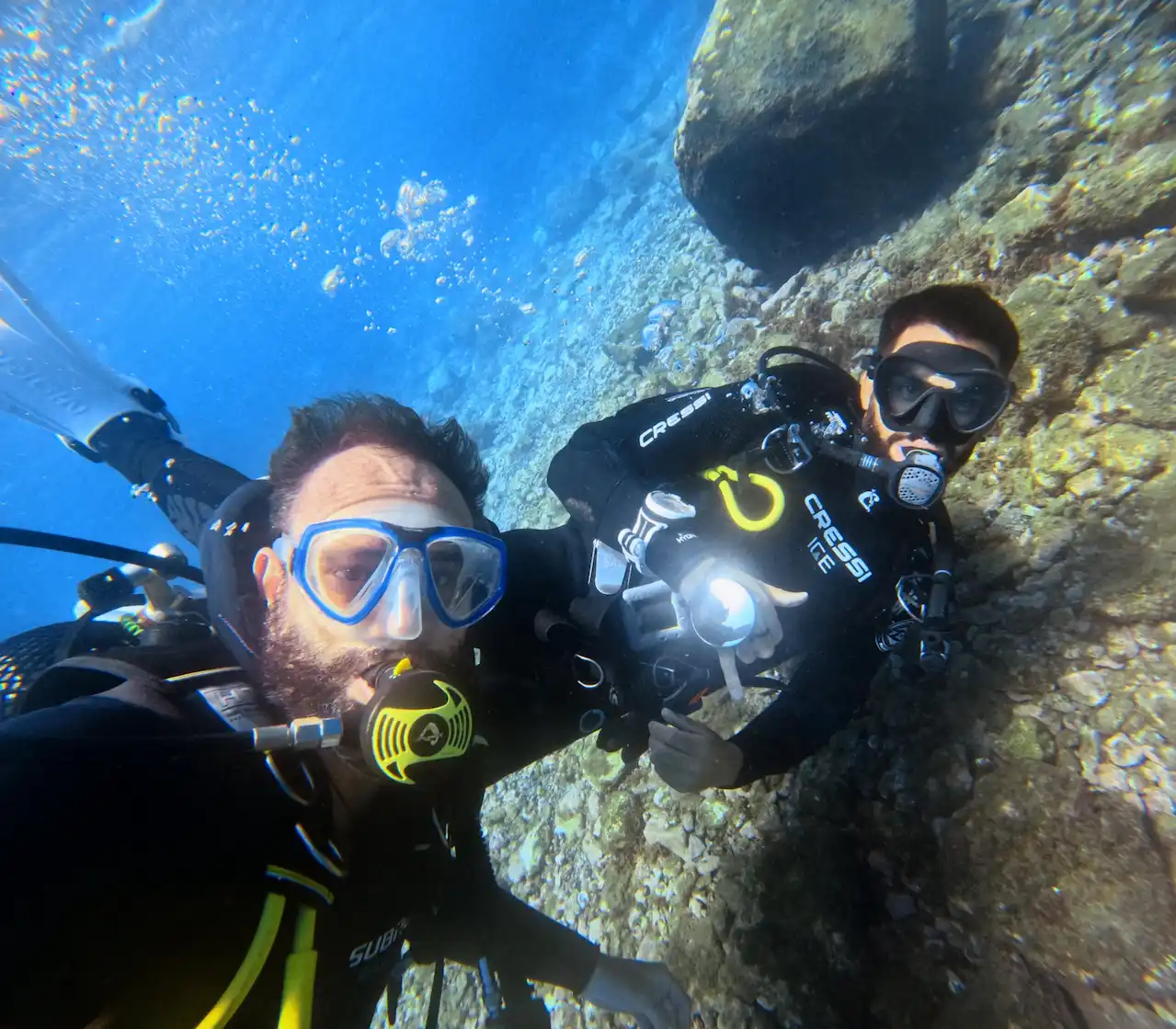 Diver on a Fun Dive in Radazul, Tenerife